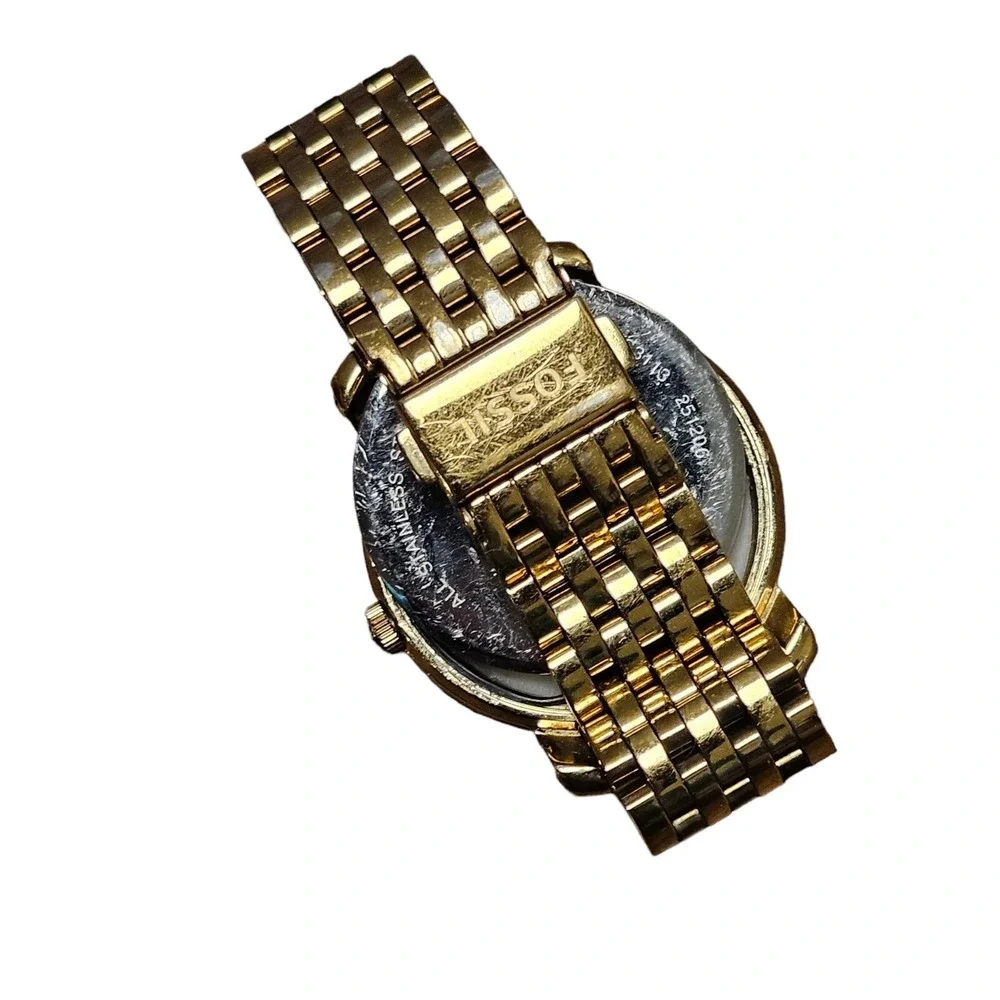 Fossil‎ 256400 Women's Gold Tone Stainless Steel Watch 4 Small Wrist See Photos